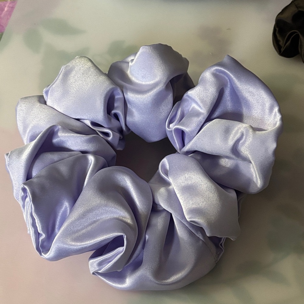 Lavender Satin Jumbo Scrunchie